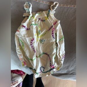 Pill Kids White Romper with Multicolor Stitching